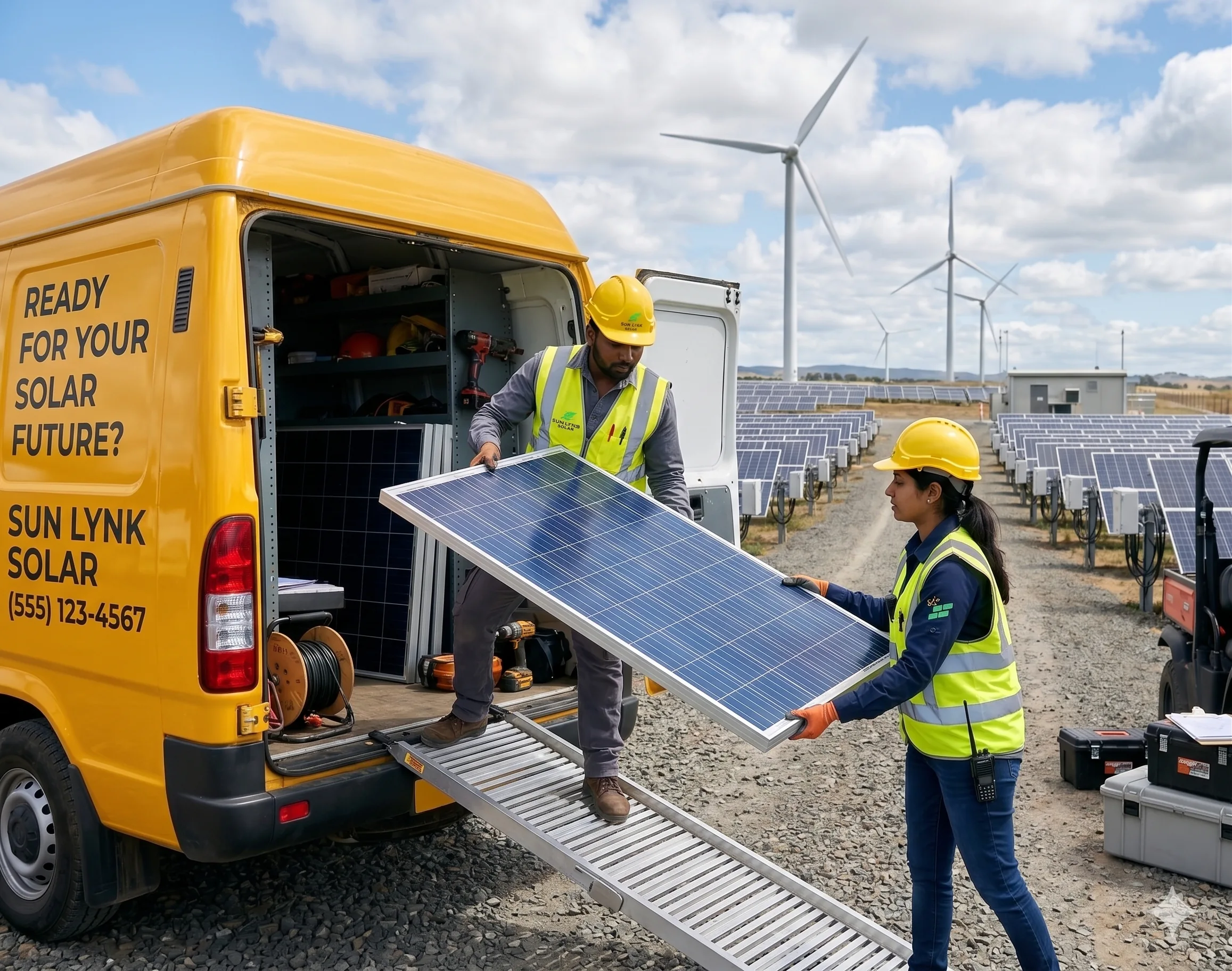 Clean energy engineers collaborating